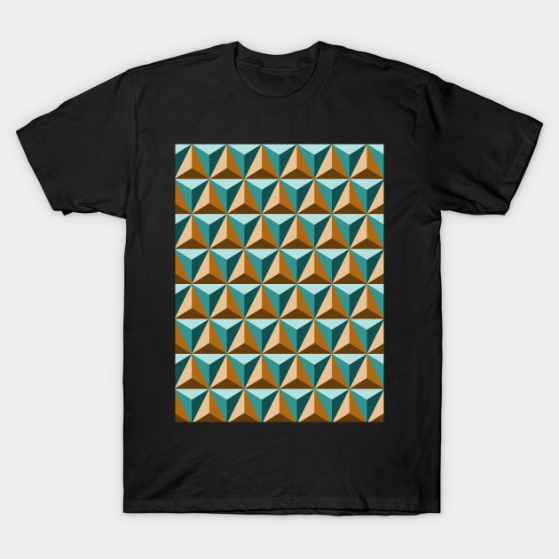 Geometric Triangles Pattern Art T-Shirt by Designoholic